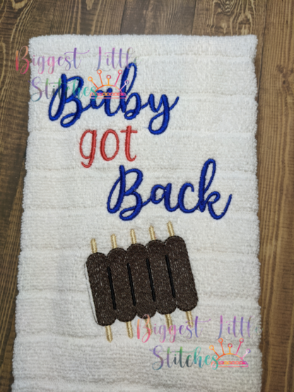 "Baby Got Back" embroidered hand towel