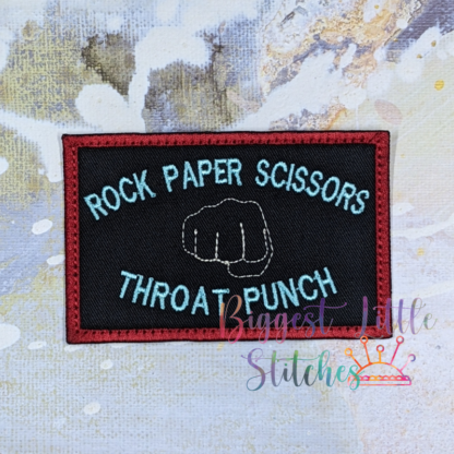 Rock Paper Scissors Throat Punch Patch